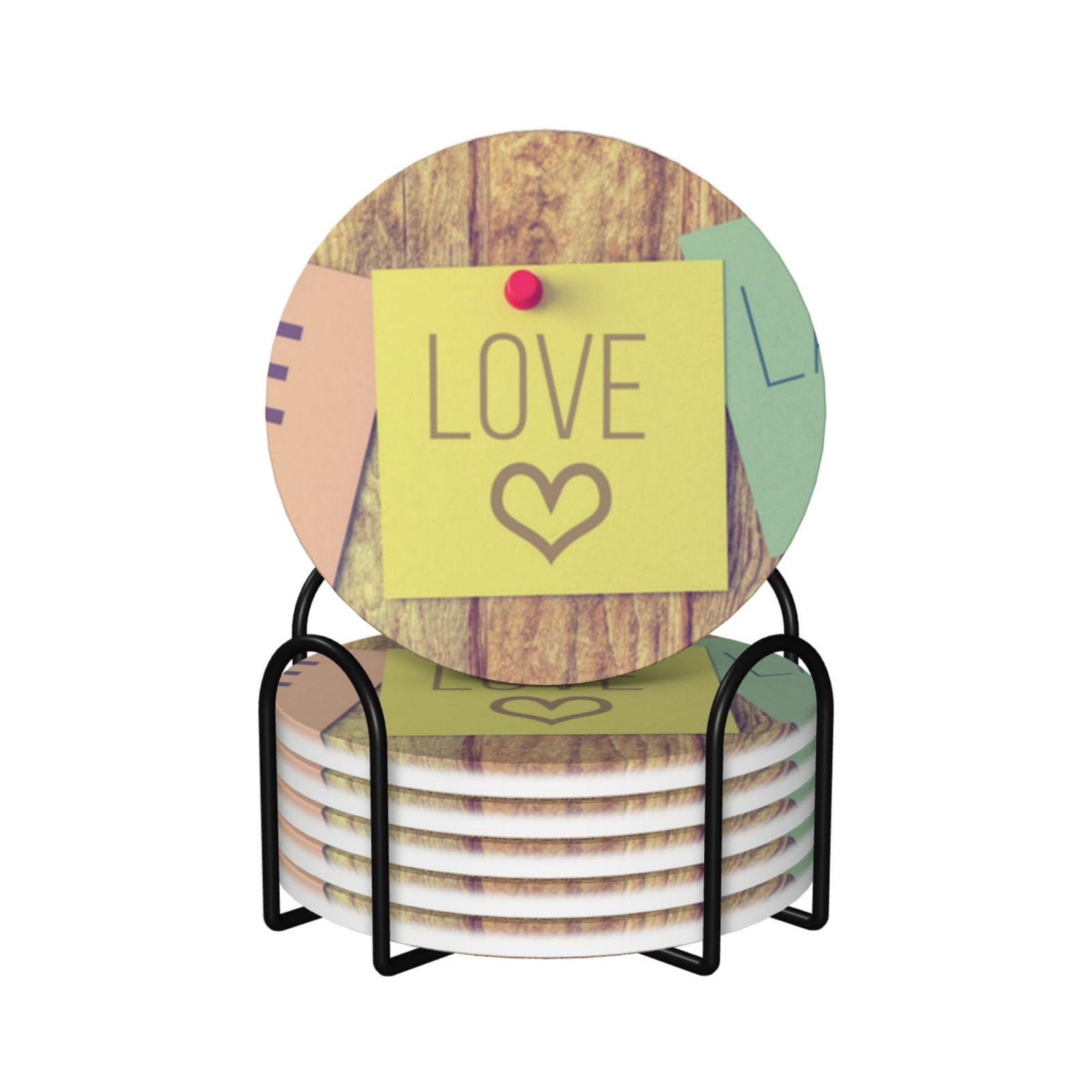Dessous de verre en céramique Live Love Laugh pour célébrer le bonheur à la maison