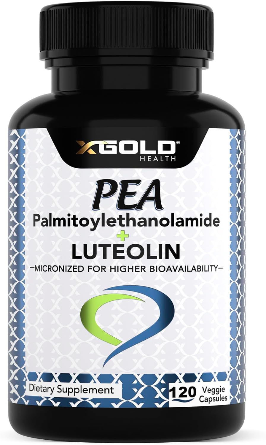 Palmitoylethanolamide 630 mg + Luteolin Standardized 98%- Micronized Pea 99% Highly Purified and Bioavailable - Made in USA - Supplement for Men and Women - 120 Veggie Capsules