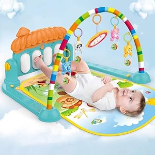 MVM Enterprise Kick and Play Musical Keyboard Mat Piano Baby Gym & Fitness Rack Baby Play Mat Gym with Hanging Rattles Lig...