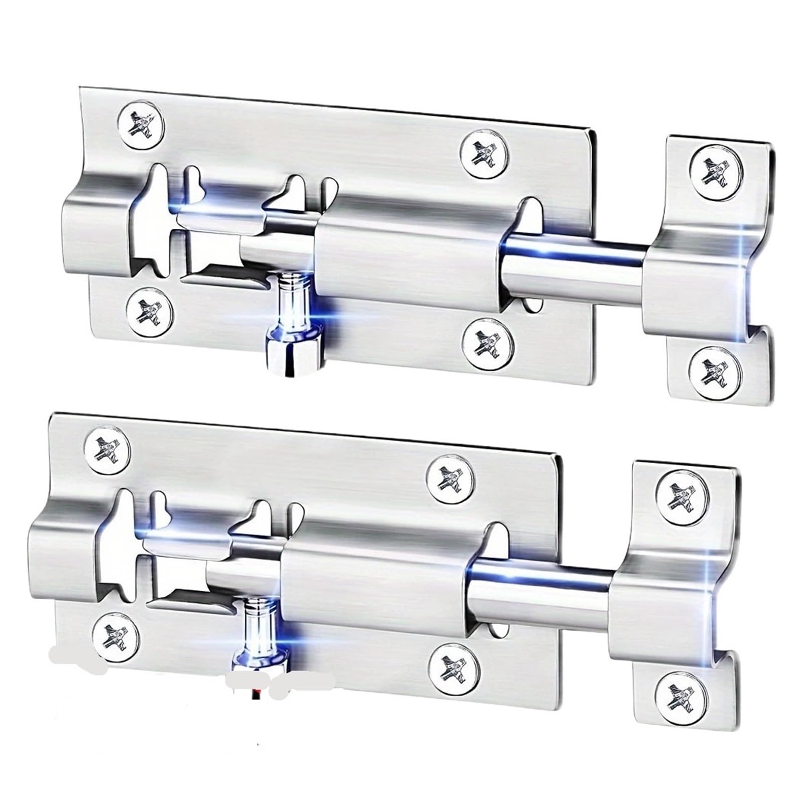 Irgvjifr 2Pcs Door Bolt Locks 1/ Barrel Bolt Latch, 7.62Cm, Thickened, Stainless Steel, Door Slide Lock, Brushed Finish, With 1 Screws For Indoor(2Pcs)