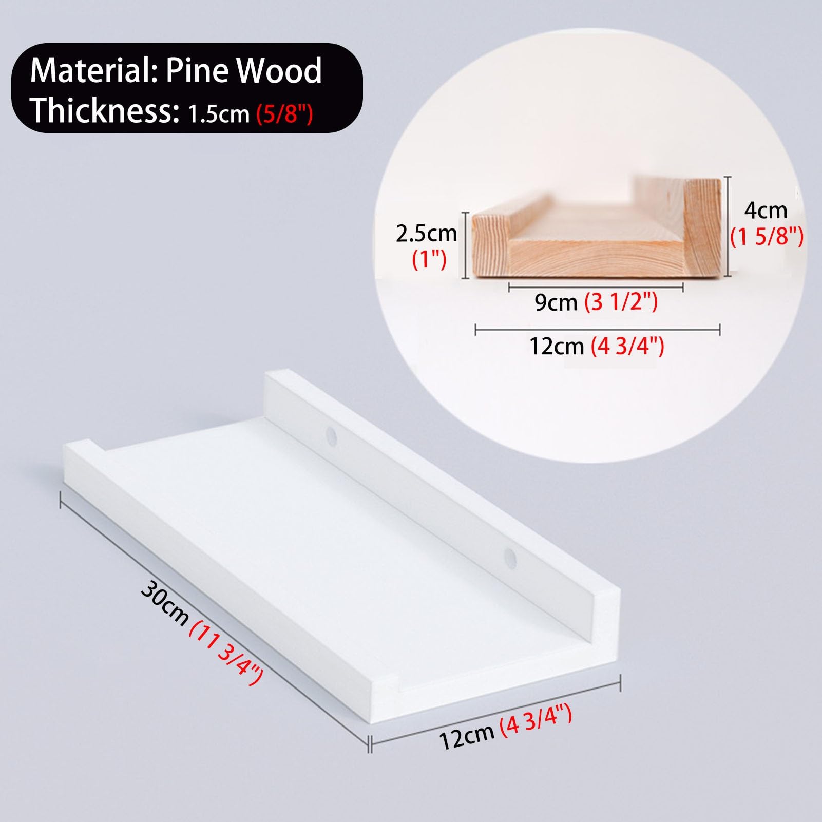 Porta Smalti Bianchi da Parete per Salone di Bellezza, Confezione da 4 Porta Smalti in Legno, Porta Decorazioni, Set di Organizer per Cosmetici E Vernici