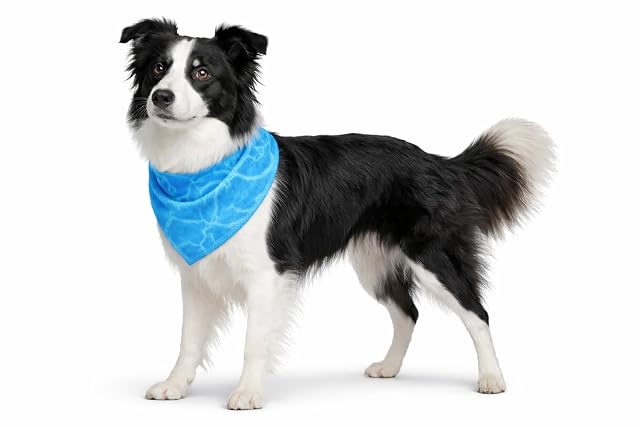 Foto 2 de 6 de Perro Collar - Bandana refrescante Azul M 70x25 cm - poliéster Transpirable - Efecto refrescante - 3 Capas