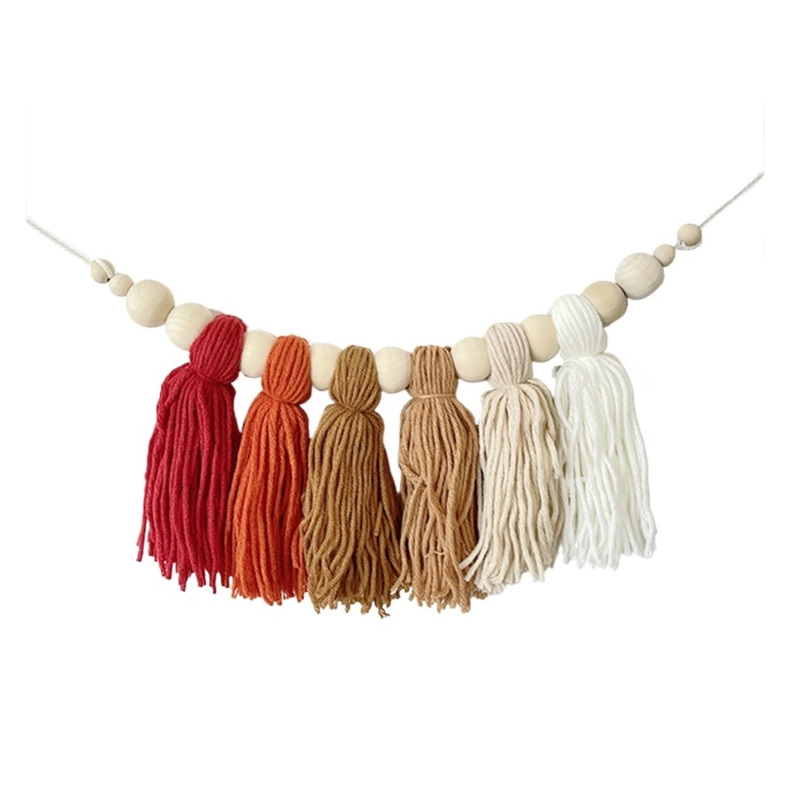 YUPLIODSX Wall Hanging Boho Tassel Garland Wall Decoration With Wooden Beads Nursery Decor For Tent Hanging Pendant Photo Props(Color 15)