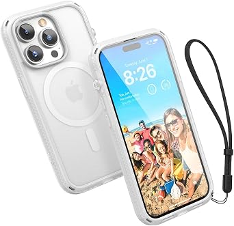 Catalyst Influence Case for iPhone 14 Pro, Compatible with MagSafe, Drop Proof, Fingerprint Resistant, Durable, Easy to Clean and Install, 30% Louder Forward Audio. Lanyard Included - Frosted