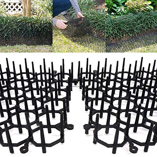 Frolada Katzen-Abwehrmatte für den Außenbereich, für Katzen und Hunde, aus Kunststoff, langlebig, Anti-Katzenmatte für Felder, 49 cm x 13 cm, 10 Stück, schwarz Cover