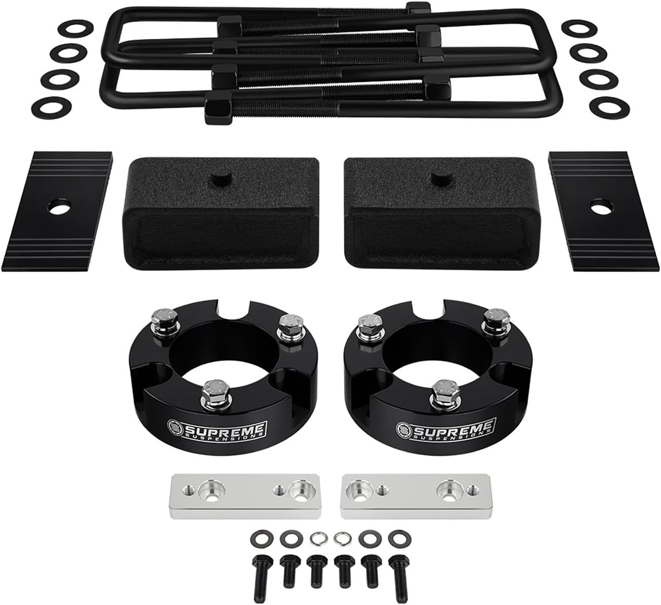 Supreme Suspensions - 3" Front + 2" Rear Lift Kit for 2005-2022 Toyota Tacoma 2WD 4WD - Full Suspension Lift Kit with Sway Bar Relocation Brackets and Rear Axle Alignment Shims