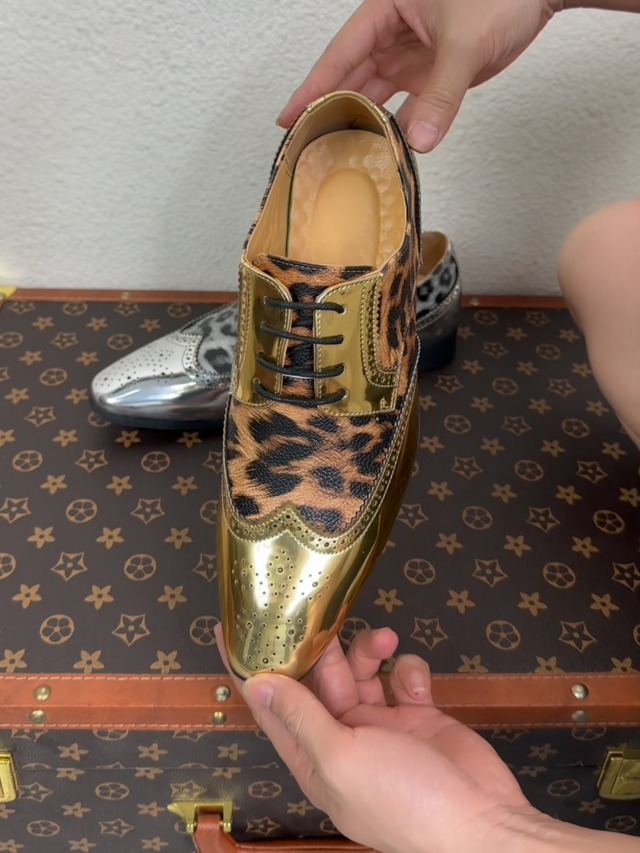Amazon.com | Mens Oxfords Formal Dress Leopard Texture  display picture 1