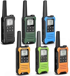 Walkie Talkies Long Range for Adults,FRS Radio Rechargeable Walkie Talkie 6 Pack Baofeng F22 Waki Taki,NOAA,Flashlight,Type-C Charger Wakey Takey for Camping Outdoor Cruise