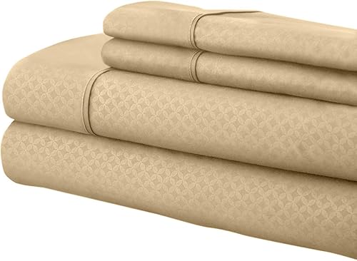 Home Sweet Home Dreams Inc Pentagon Collection - Juego de sábanas en relieve resistentes a las arrugas de la serie 1800 (tamaño individual, gris