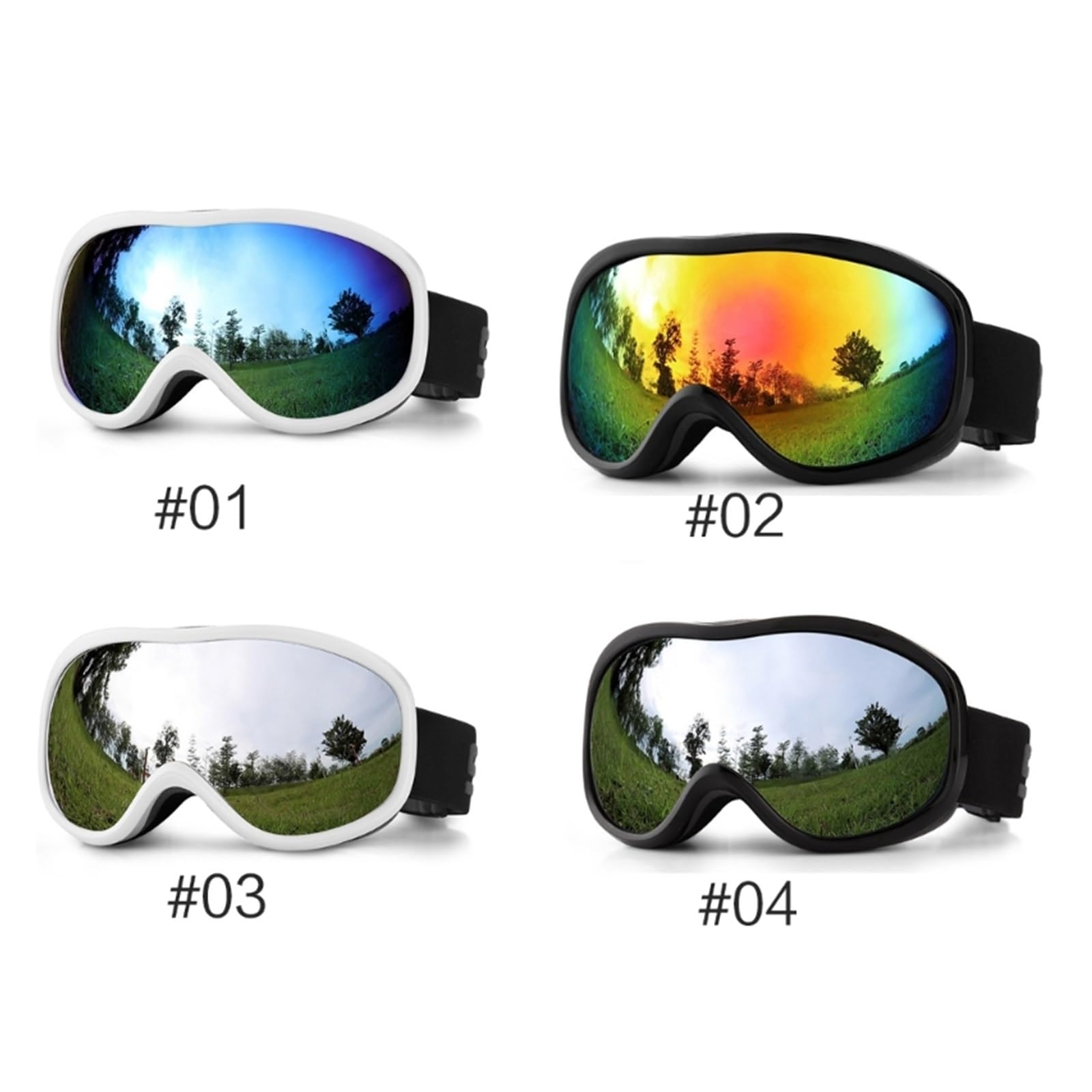 Gafas de esquí Gafas de Snowboard - Gafas de esquí de Doble Capa - Gafas de esquí antiniebla Gafas de Nieve y Viento Gafas Unisex para Exteriores (Color: 1) (4)