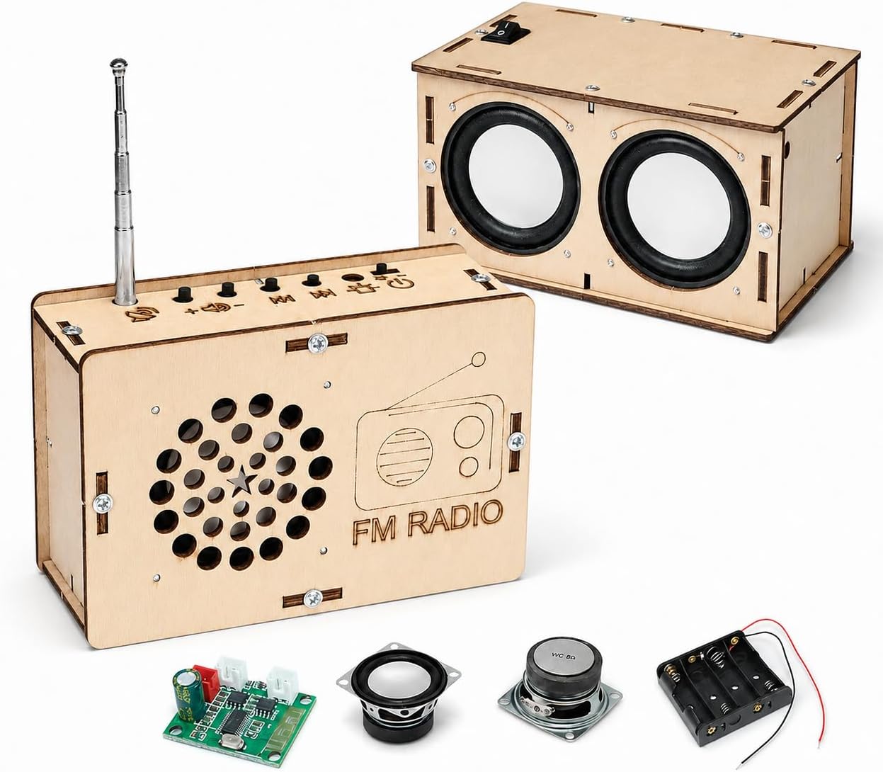 STEM Kits for Kids Ages 8-13, DIY Radio & Speaker Circuit Kits for Science Classroom, STEM Toys Electric Engineering Project Wooden Building Kits for Boys Girls School Return Party Birthday Gifts