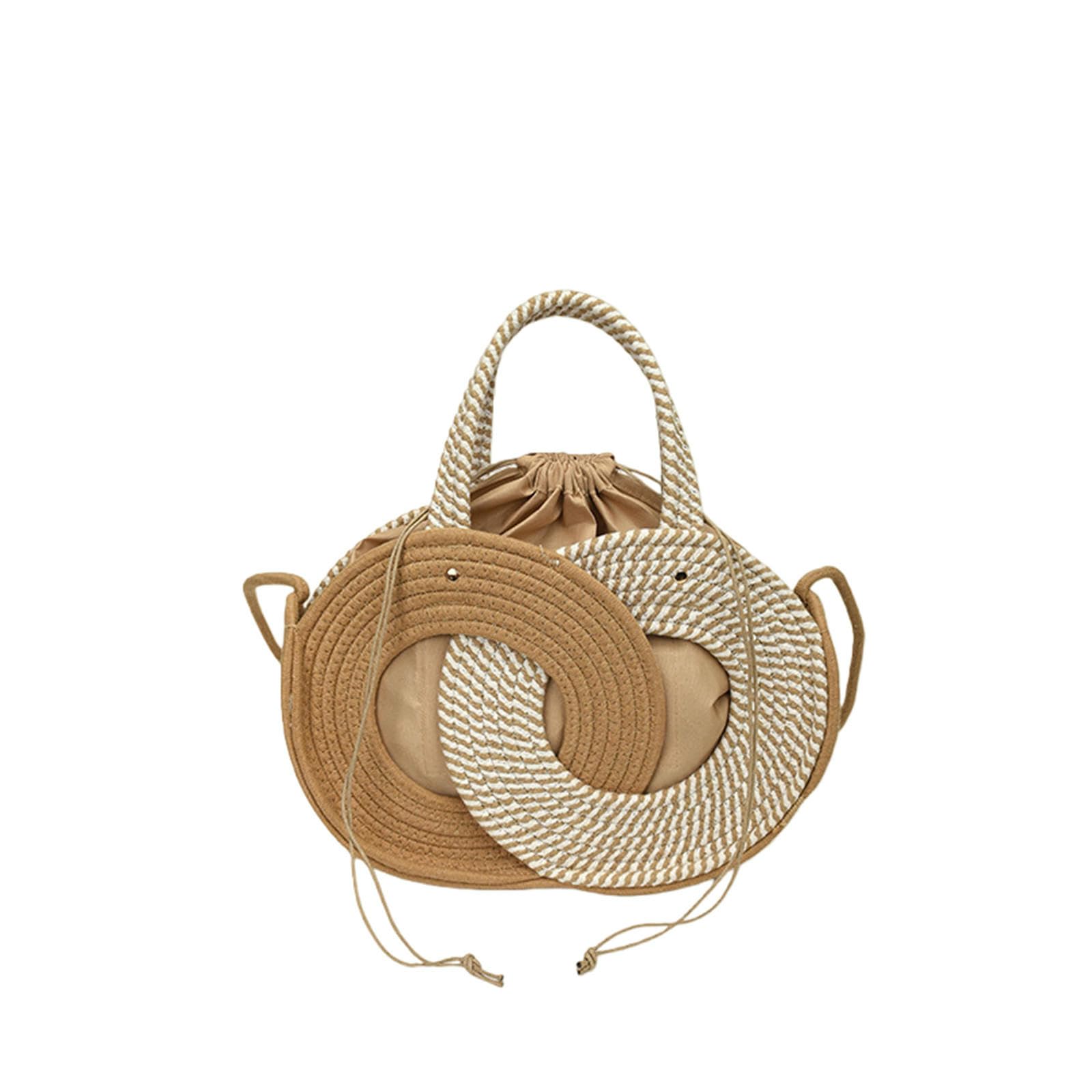 Damen Handtasche Strandtasche Im Ethnischen Stil, Modische Nischen-persönlichkeitshandtasche, Literarische Damen-umhängetasche, Gewebt-Khaki