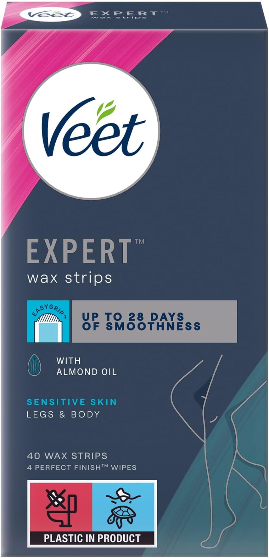 Wax Strips for Sensitive Skin, Pack of 40 Strips