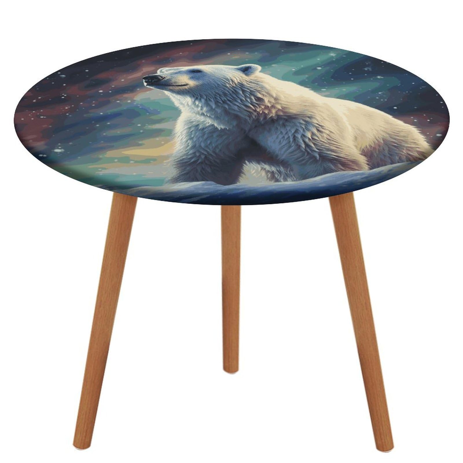 Nappe ronde ajustée élastique imperméable ours polaire pour protéger votre table