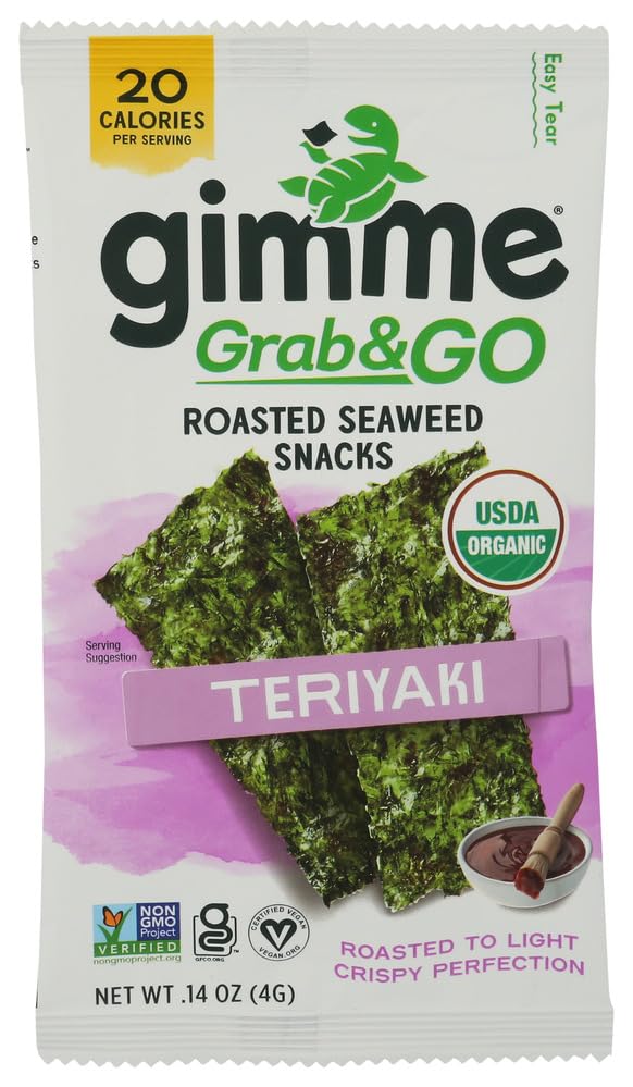 Gimme, Seaweed Roasted Teriyaki Grab N Go Organic, 0.14 Ounce