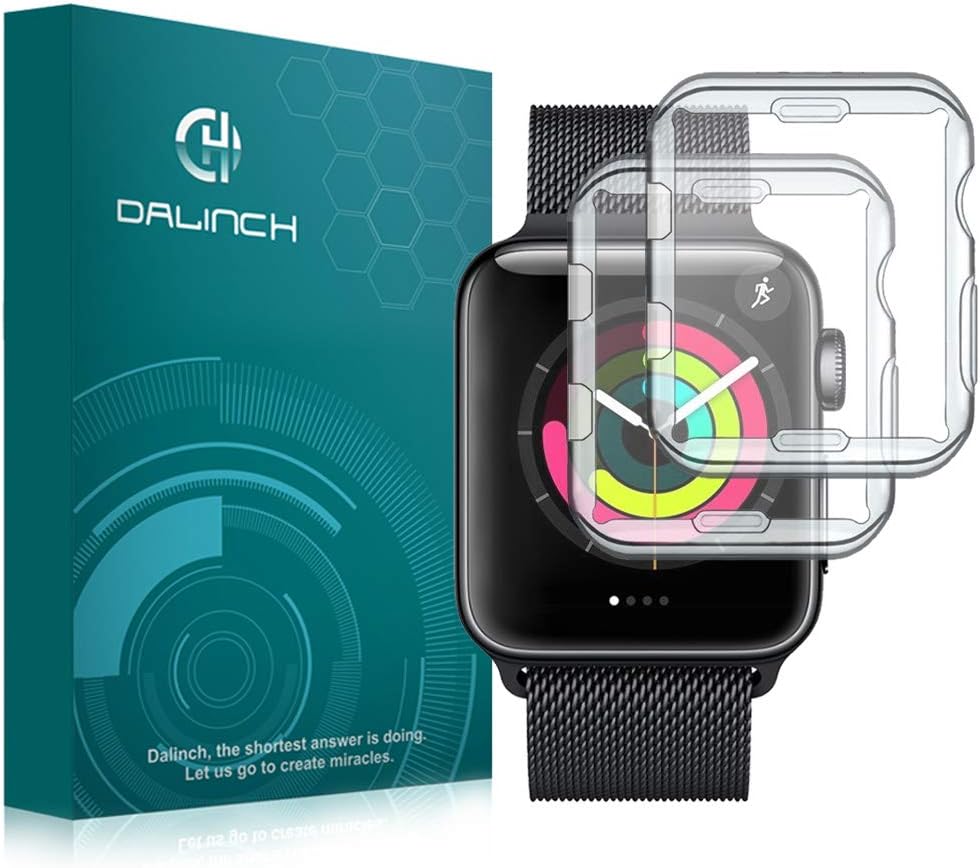 Dalinch Compatible with iWatch Screen Protector 42mm(2Pack), Ultra-thin TPU Full Protective Bumper Case Screen Protector for iWatch 42mm Series 3 2 1 Hermès/Nike+ (clear)