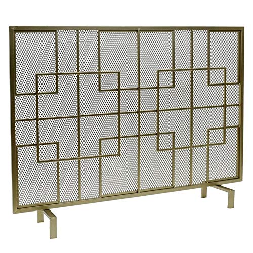 Protector de pantalla para chimenea con malla de acero de un solo panel 2