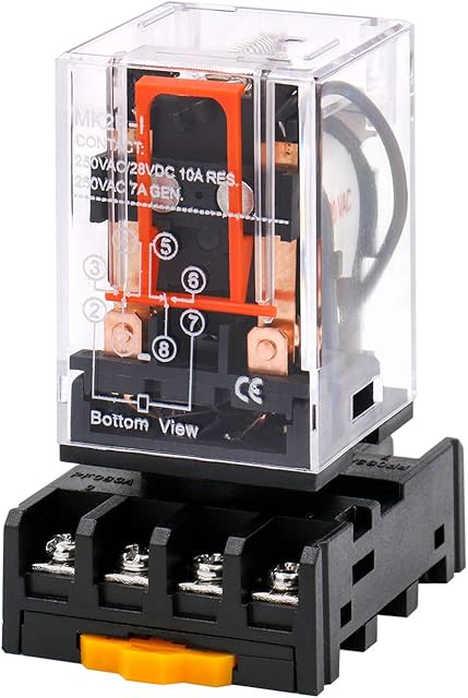 Heschen Gereral Purpose Relay MK2P-I AC 220V Coil DPDT 8 Pin with Plug-in Terminal Socket PYF83A