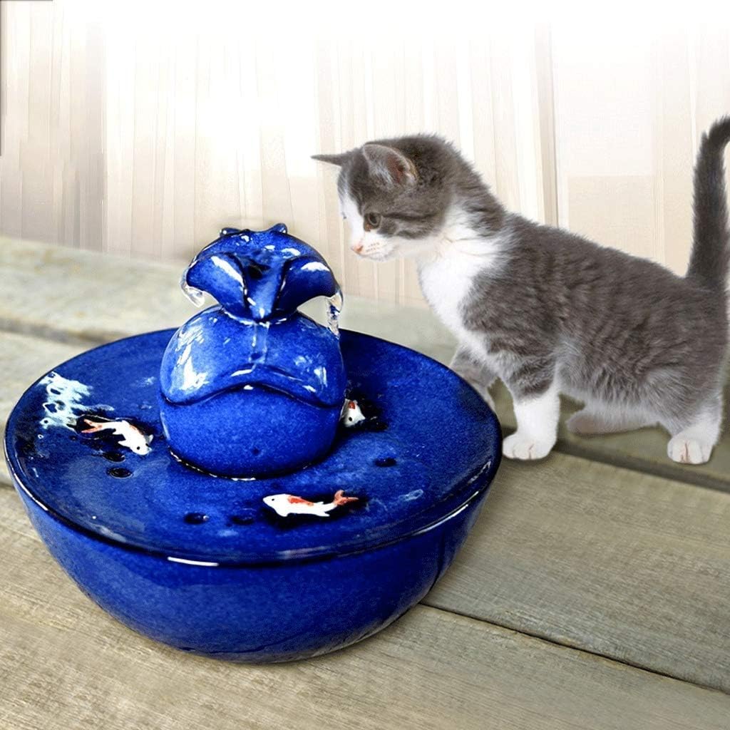 Elegantes Katzen Trinkbrunnen Keramik Bild