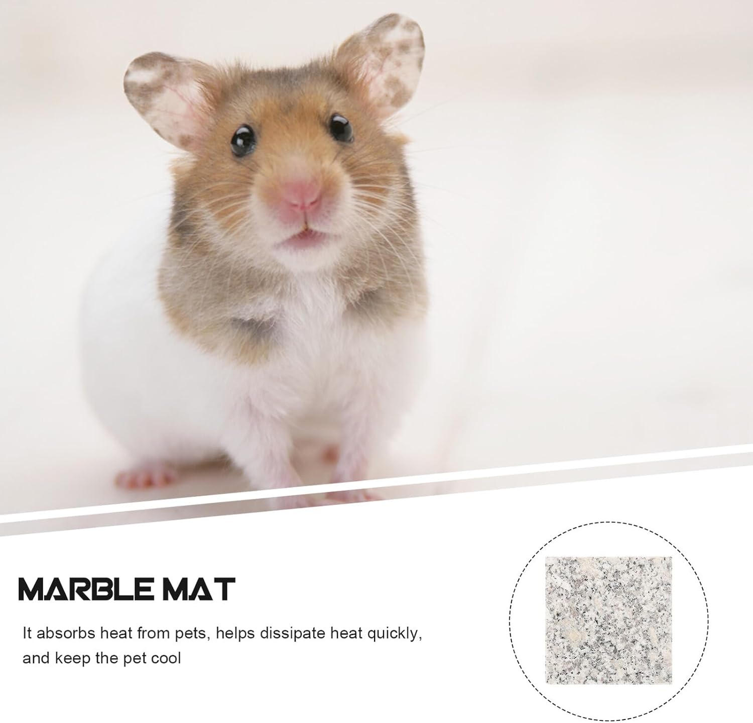 Cooling Pet Pad, 2pcs Marble Cooling Mat for Small Animals, Physical Cooling Summer Pad for Hamsters Rabbits Guinea Pigs Chinchillas, Scratch-Resistant Easy to Clean