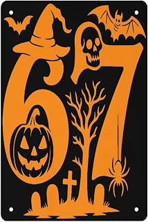 This Is My Halloween 67 Number 6 7 Saying 6 7 Vintage Sign Wall Decor For