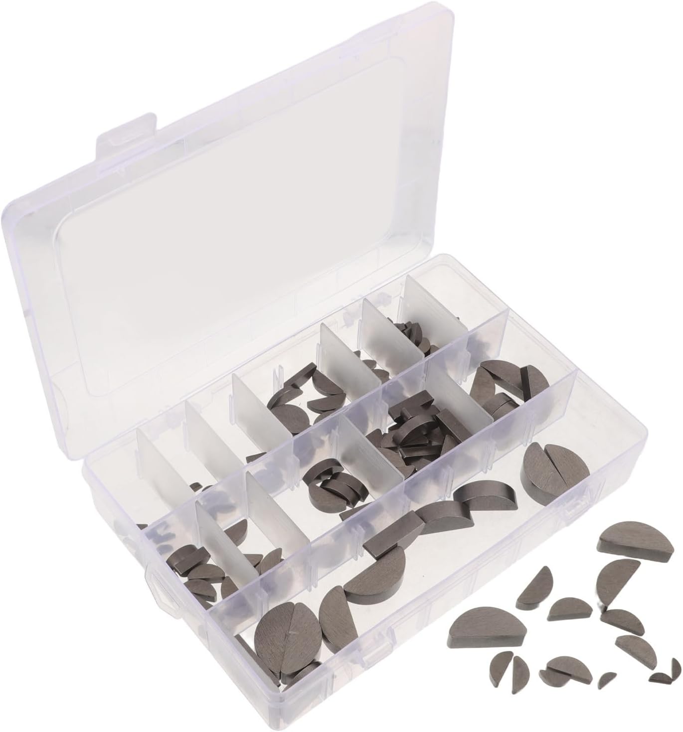 Semicircle Woodruff Key Assortment Kit 2-10mm 164pcs Carbon Steel