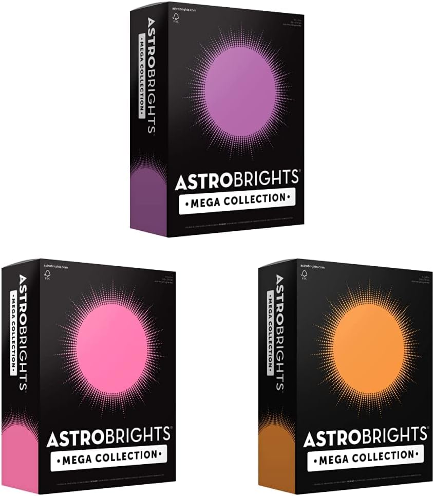 Astrobrights Mega Collection - Neon Pink Colored Paper, 8 x 11