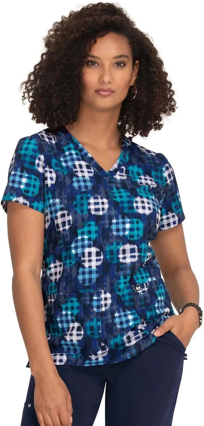 KOI Next Gen Early Energy Women's 2-Pocket Print Scrub Top