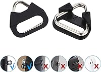 Vista 5 de Leftfoto Anillo dividido triangular de acero inoxidable, anillo de gancho para correa de cámara, con tapa de plástico, para cinturón para correa