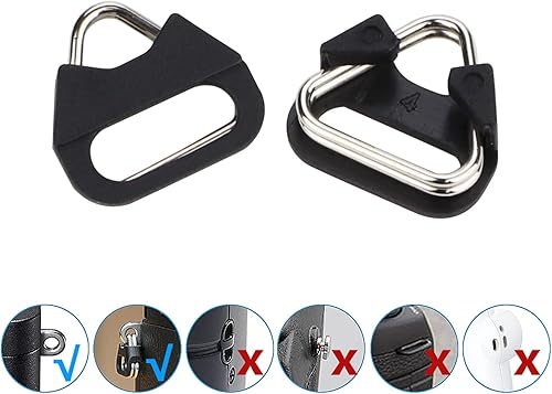 Miniatura 5 de Anillo dividido triangular de acero inoxidable, anillo de gancho para correa de cámara, con tapa de plástico, para cinturón para correa de hombro de