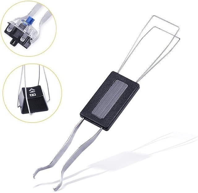 Wommty 2 PCS 2 in 1 Professional Keycap Puller Keycap Remover + Key Axis Remover for Mechanical Keyboard for Removing Fixing Keyboard Tools