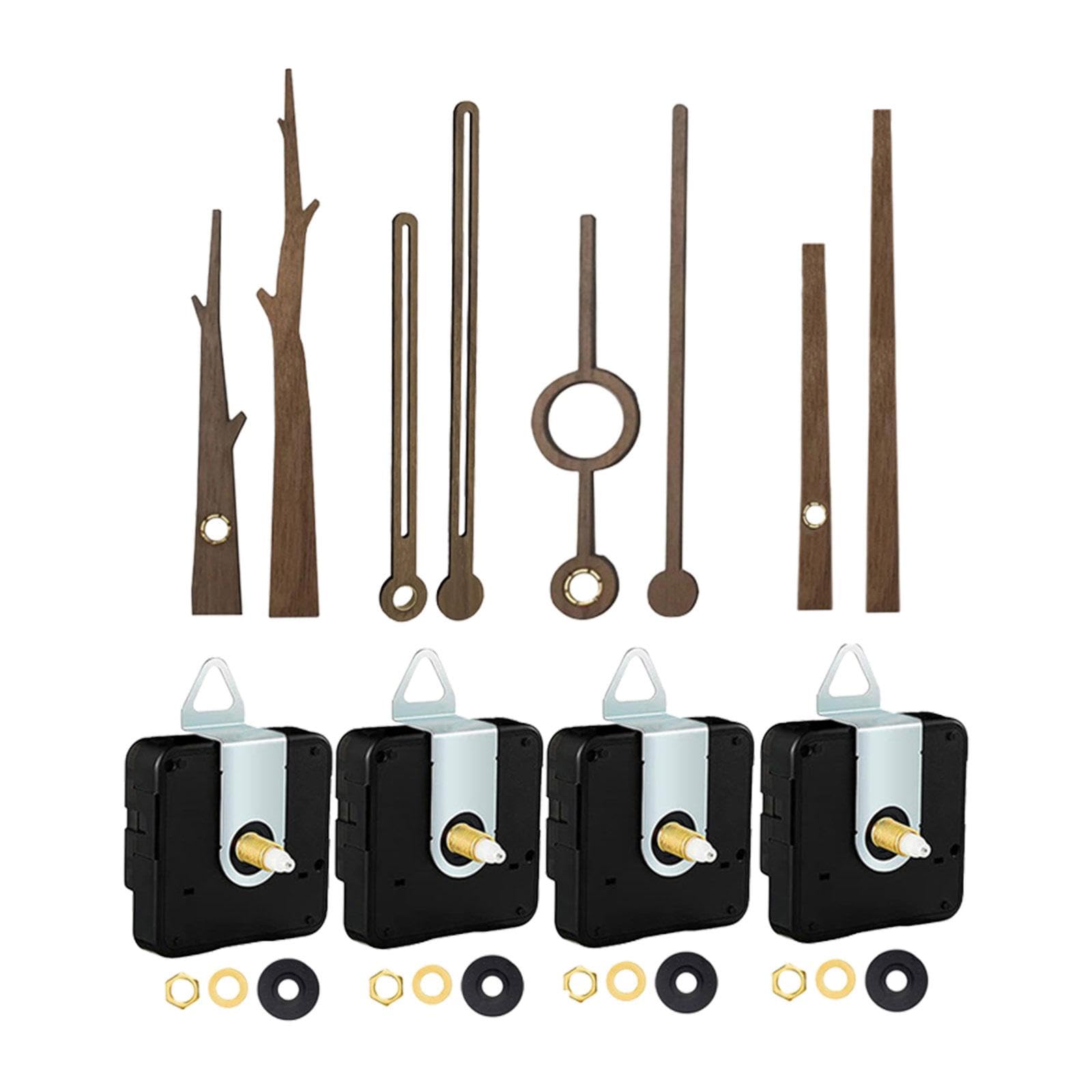 UJEAVETTE Wall Clock Movement Mechanism Non Ticking Wood Silent Sweep Clock Motor Set Walnut Straight Line-image-43