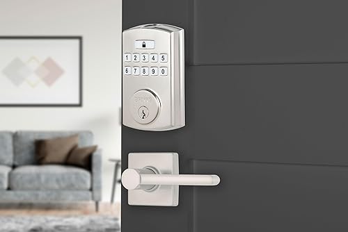 Miniatura 12 de BRINKS Cerraduras de puerta de seguridad, entrada sin llave de alta seguridad, cerradura electrónica inteligente con cerrojo, hasta 50 códigos