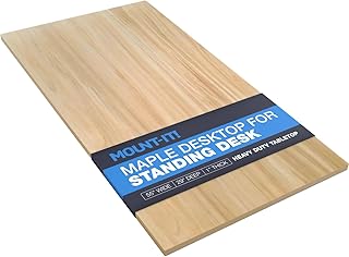 Mount-It! Table Top for Standing Desk, 55" x 29" Solid One-Piece Wood Desk Surface, Heavy Duty 1" Thick Maple Tabletop, Compatible with Adjustable Desk Frames - Frame and Legs Sold Separately