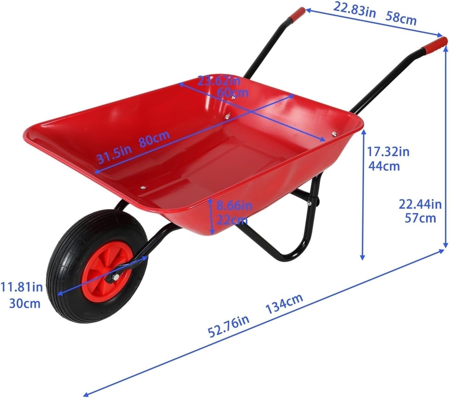 Dump cart Garden cart Wheelbarrow Perfect for Garden cleanup Reliable Transport of Yard Waste on Different Outdoor terrains