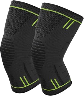 JHSDHYD Rodilleras 1 par de Rodilleras Deportivas de Silicona Antideslizantes for Correr, Andar en Bicicleta y Baloncesto(Green,M)