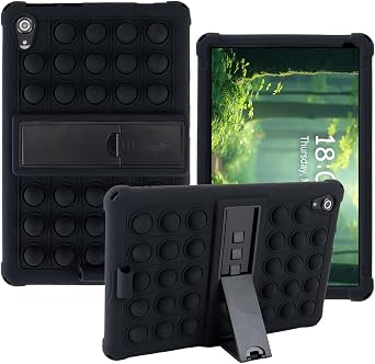 Case for Urao C107 Tablet, 10.1 inch Tablet Case Soft Silicone for 2024 Urao C107 Tablet, Jeazans OC101 Tablet, Kids Friendly Soft Silicone Adjustable Stand Cover for C107 10.1 inch Black