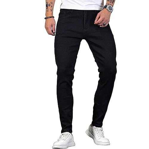 HUNGSON Skinny Jeans for Men Stretch Slim Fit Ripped Distressed