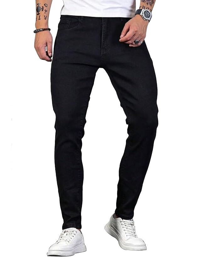 HUNGSON Skinny Jeans for Men Stretch Slim Fit Ripped Distressed