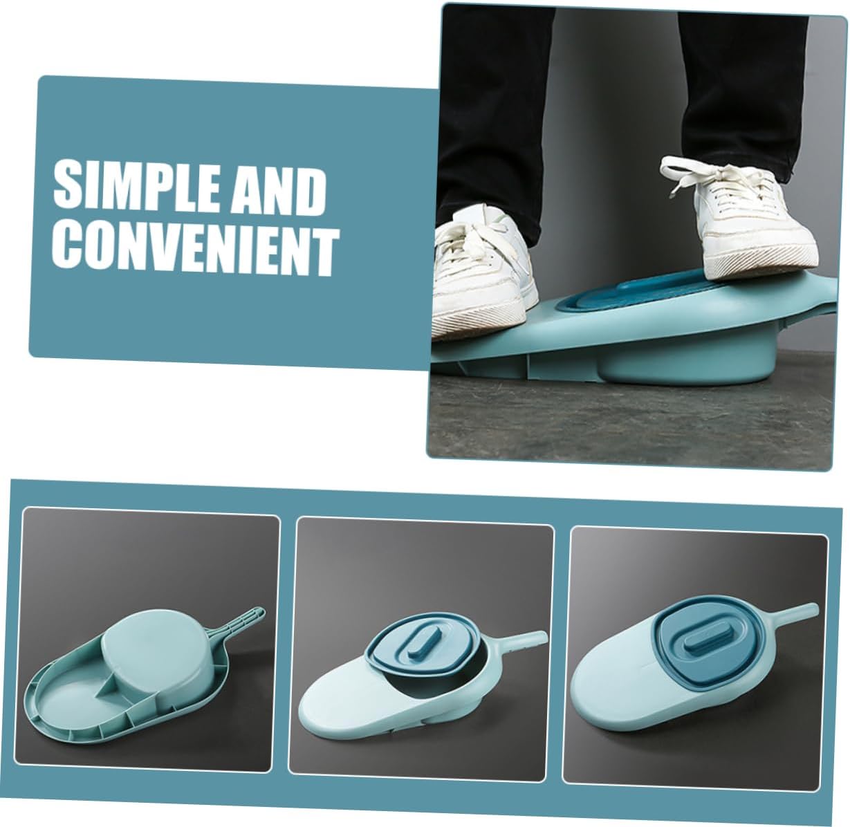 Lidded Portable Bedpan for Elderly Nursing Plastic Urinal Handle Heavy Duty Chamber Pot for Bedridden Patients Easy to Use and Clean