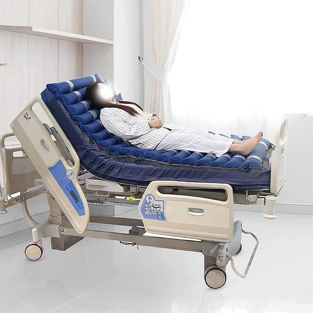 Colchón Hinchable Antiescaras para Cama,Colchón Hinchable con Bomba De Aire Ajustablee, Colchón Antidecúbito Impermeable,Compatible con Cama Sanitaria,Residencia,Atención Familiar 195x90cm
