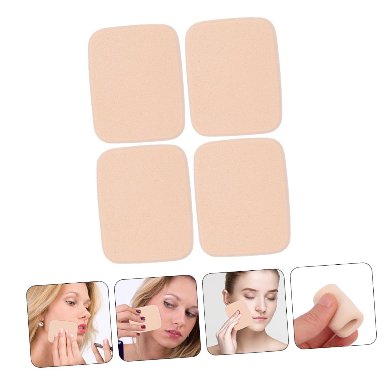 Gogogmee 2Sets Makeup Soft and Gentle Powder Applicators for Foundation Concealer and Blush for Travel and Everyday Use Skin Tone