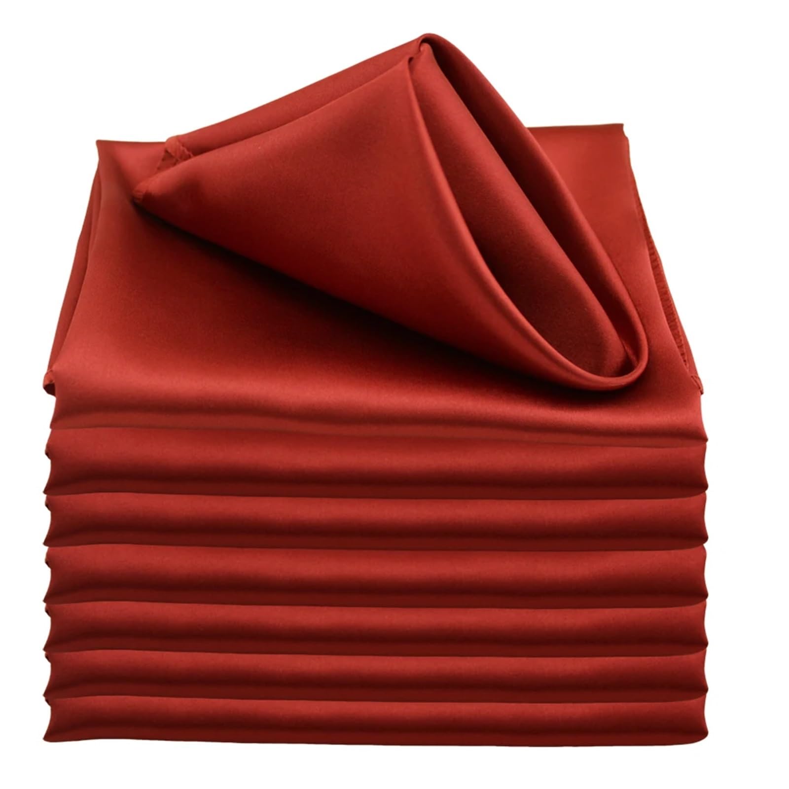 Table Napkins 30pcs 30cm Satin Square Napkins Handkerchief Table Dinner Napkin For Wedding Party Decoration Birthday Christmas Cloth(Rust Red)