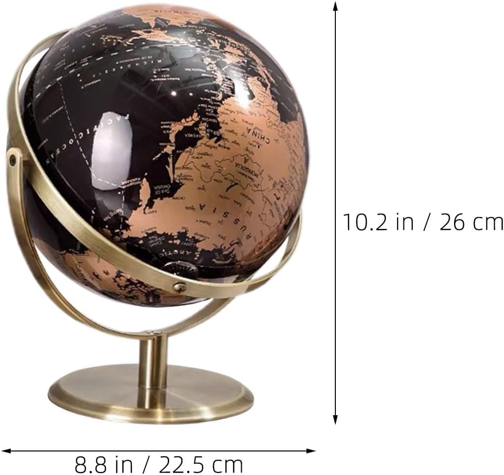 Generic Rotatable World Globe: Detailed Topographic Globe Learning Model - Interactive Study Table Ornament - Vintage Decorative Element For Home School, Office