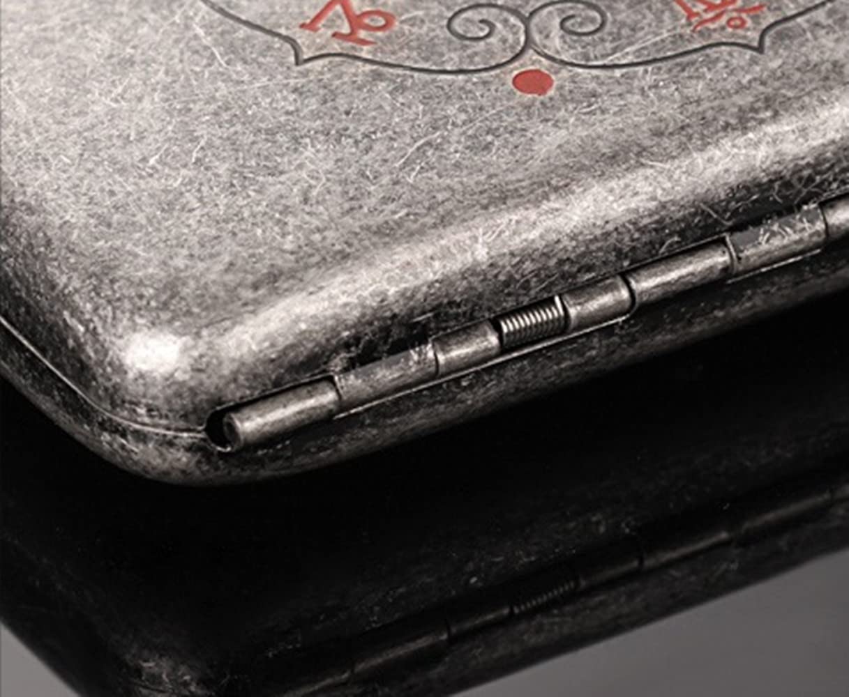 Portable Solid Copper Pocket Carrying Cigarette Box Case 16 Capacity for Regular Size Cigarettes with Gift Box for Men Women Smokers (3D Carved Dragon)
