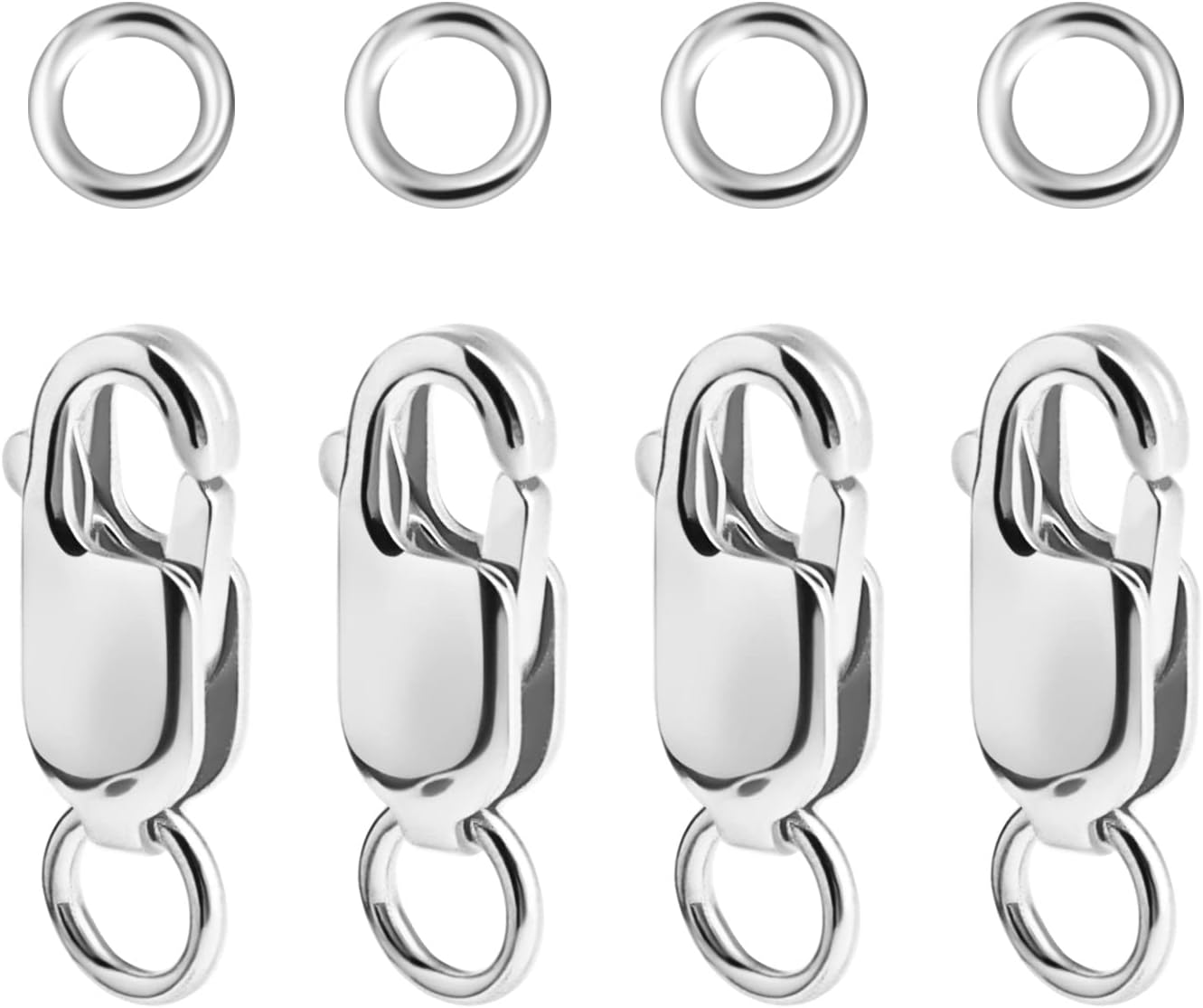 AIEX 4PCS Cierre de Langosta, Conector de Collares Cierre de Collares Lobster Clasp Anillos de Salto para Hacer Joyas (13mm)