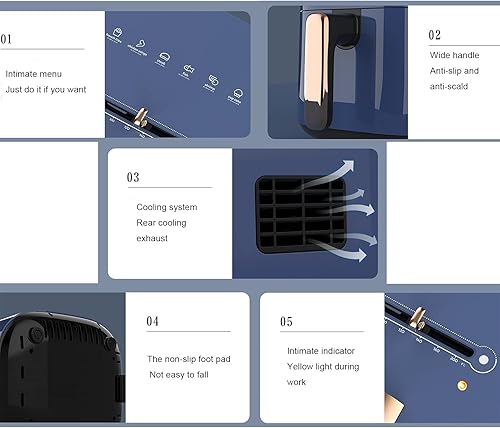 Miniatura 8 de Freidora de aire de alta capacidad de 4.5 L con varilla deslizante + perilla temporizador de 60 minutos para cocinar saludable sin aceite o bajo en