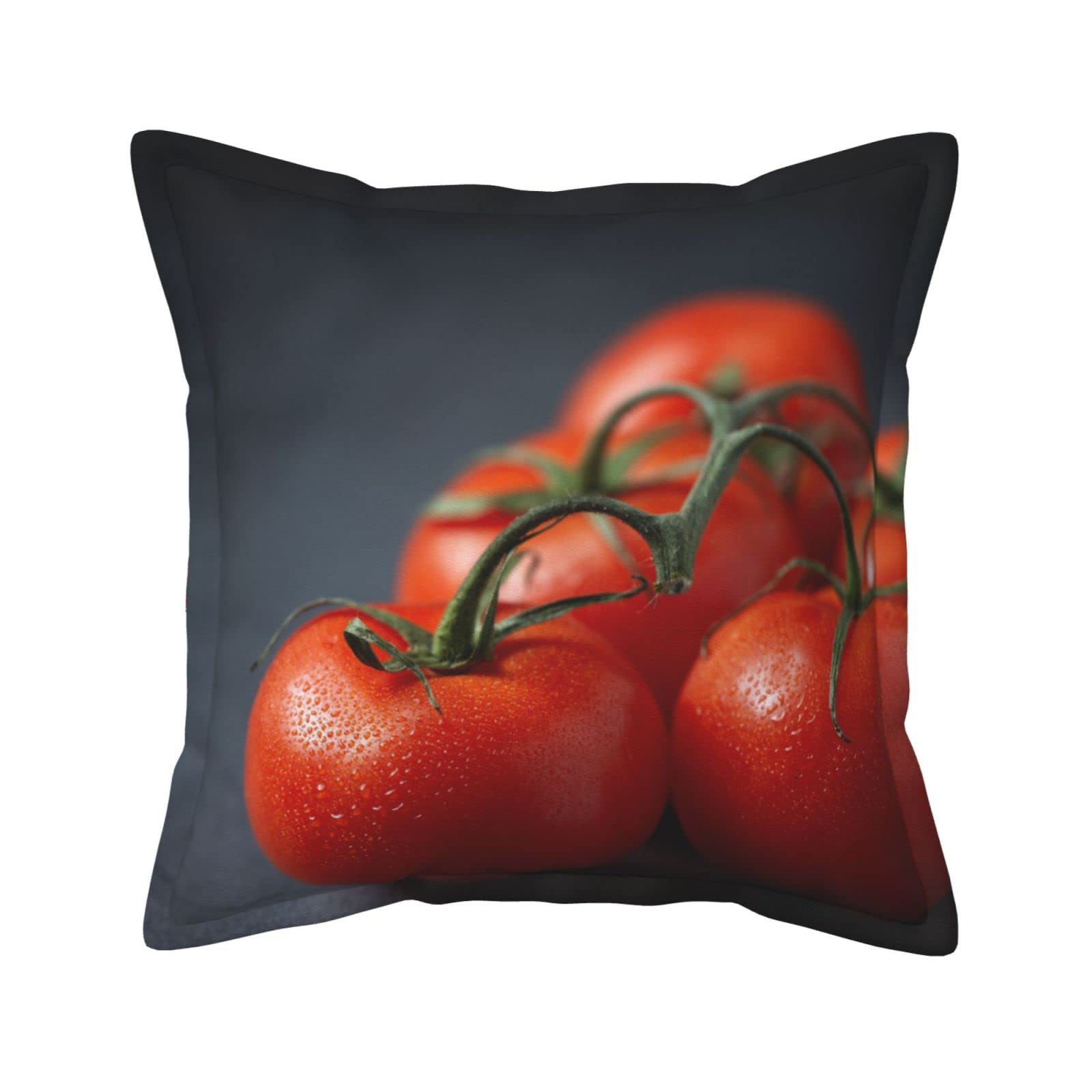 Housse de coussin carrée tomates en similicuir pour déco de salon