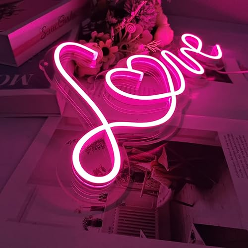 Miniatura 5 de Britrio Letrero de luz LED de neón rosa para decoración de pared para dormitorio de niña, Navidad, día de San Valentín, esposa, mujer, regalo de