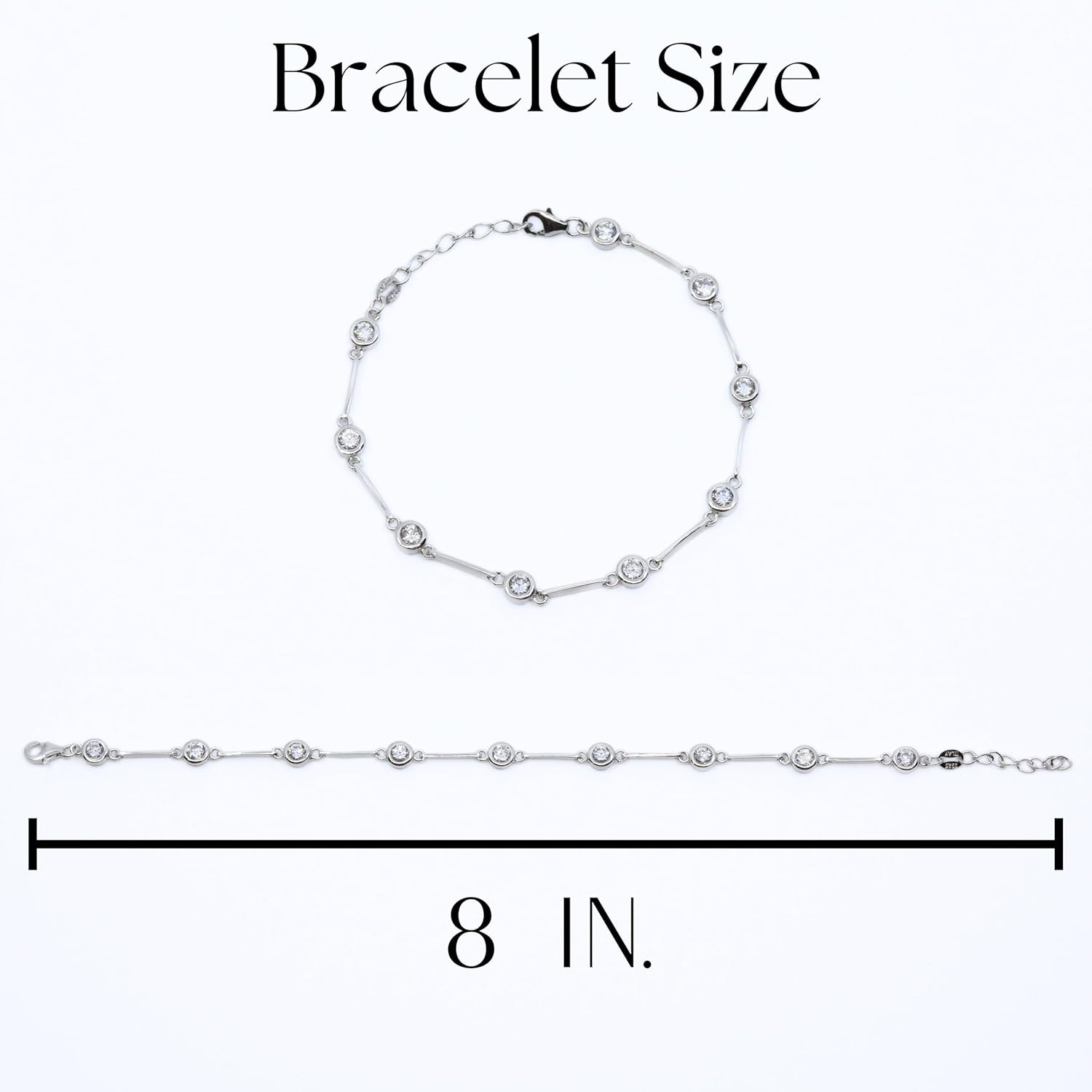 18K White Gold Plated Sterling Silver Bracelet – Classic, Durable & Stylish Gift for Women
